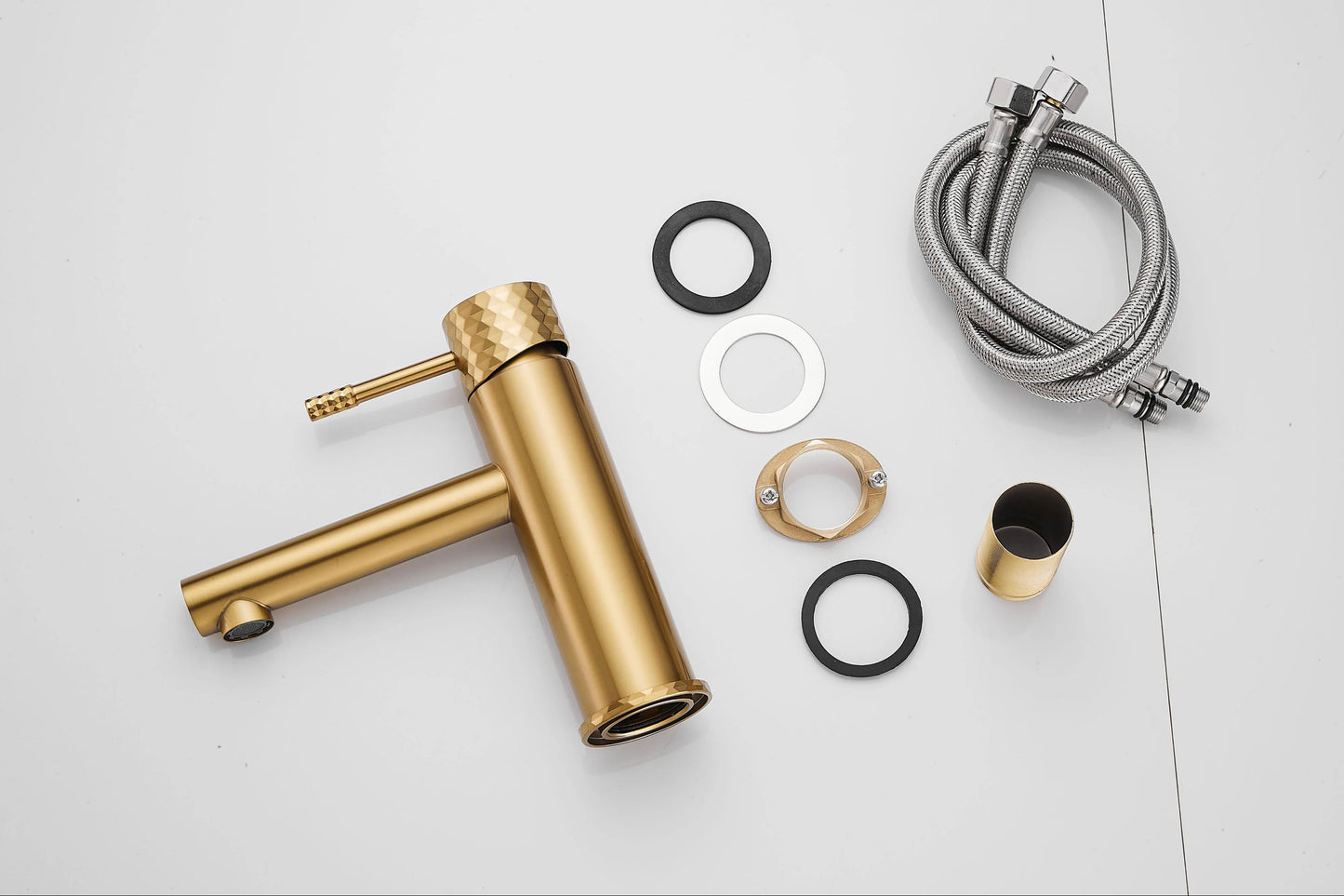 Diamanté Brushed Gold Basin Mixer Tap