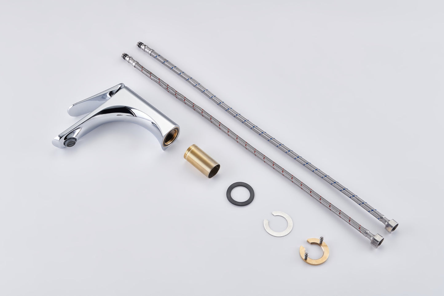 Polished chrome basin mixer tap with sleek minimalist design – Riva Living