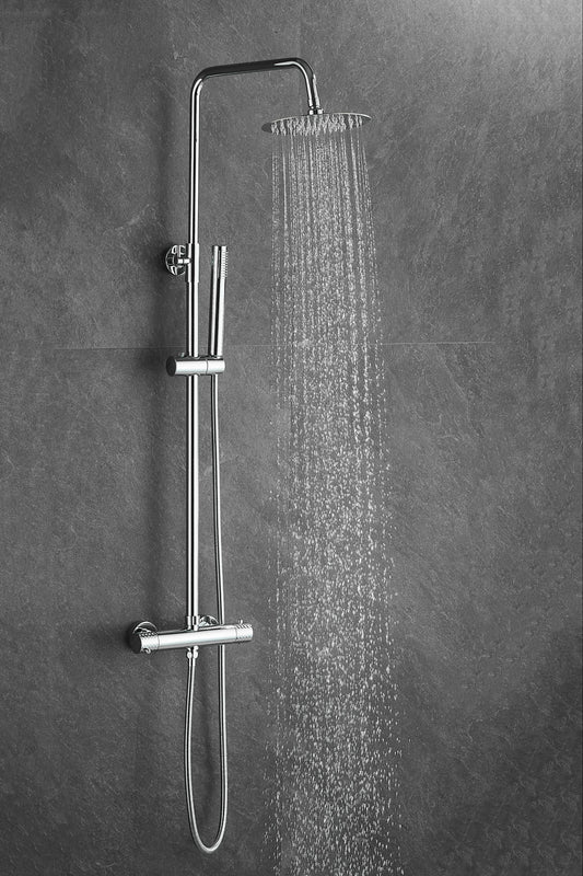 Diamanté Polished Chrome Thermostatic Shower Set