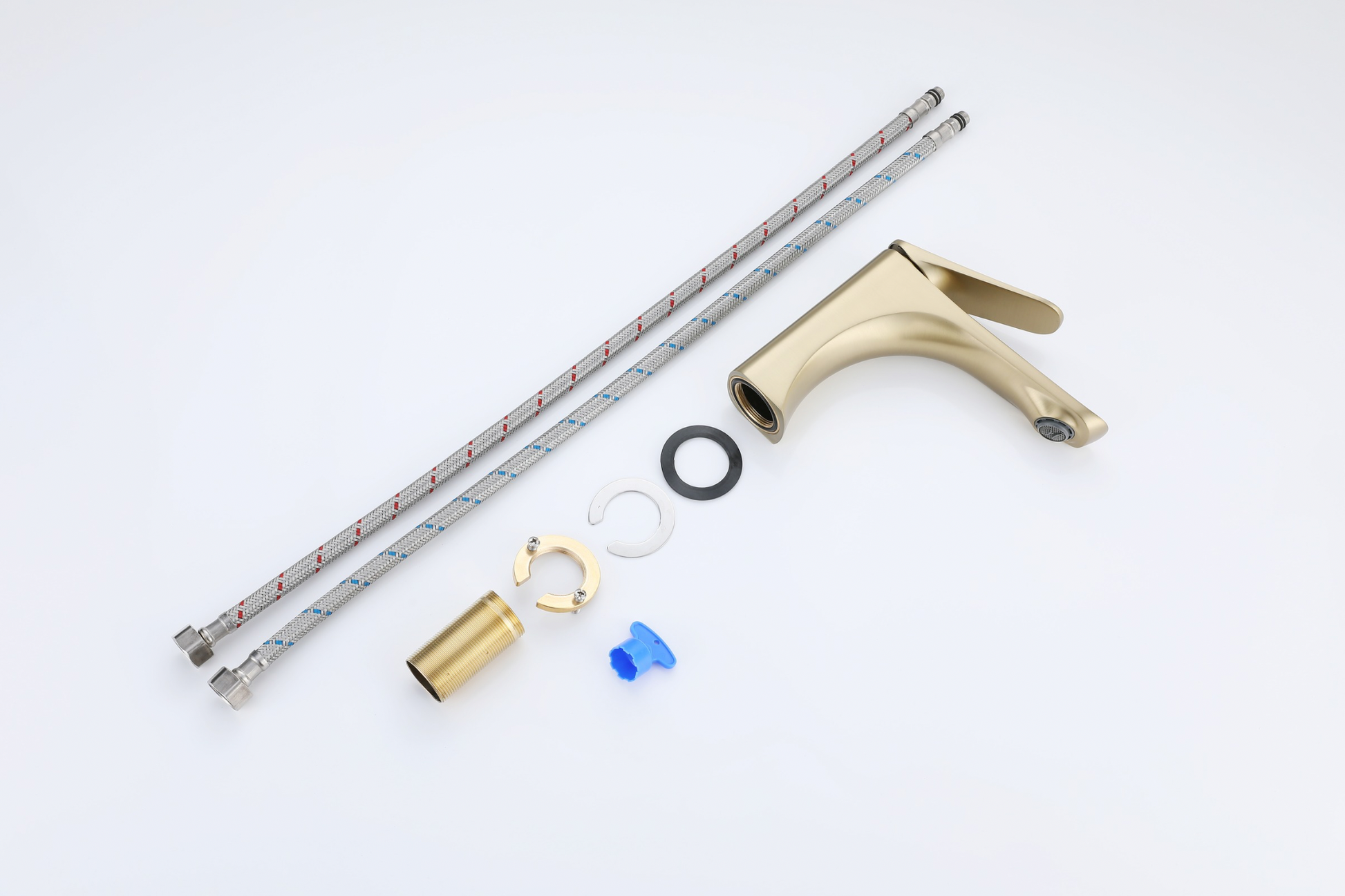 Mistral Brass Basin Mixer Tap – brushed gold luxury bathroom tap by Riva Living