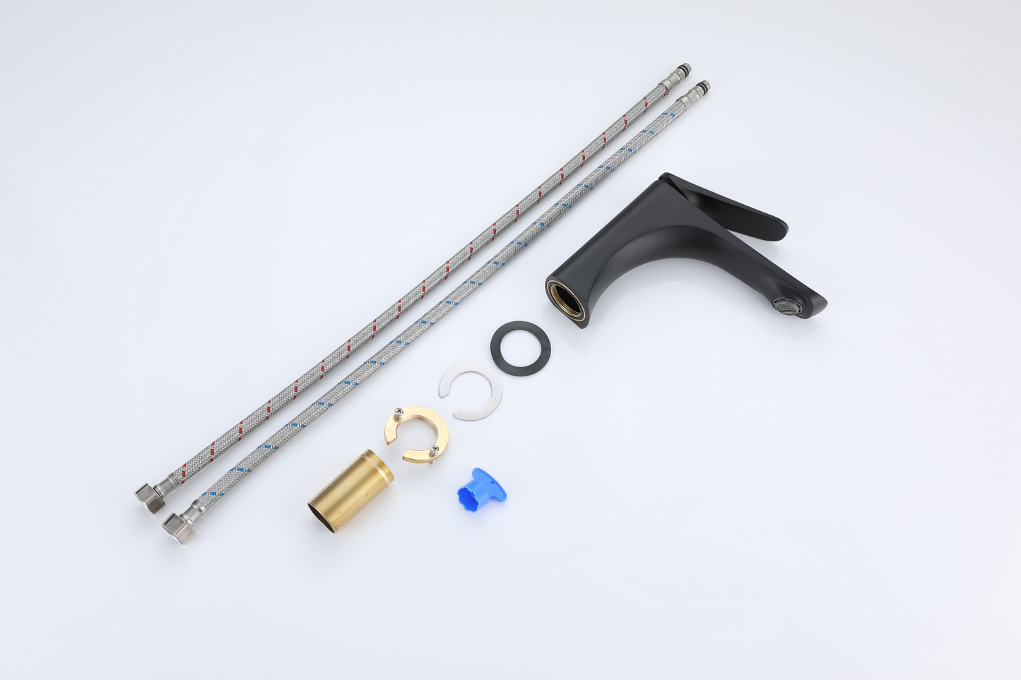 Matte black designer basin mixer tap with minimalist finish – Riva Living UK