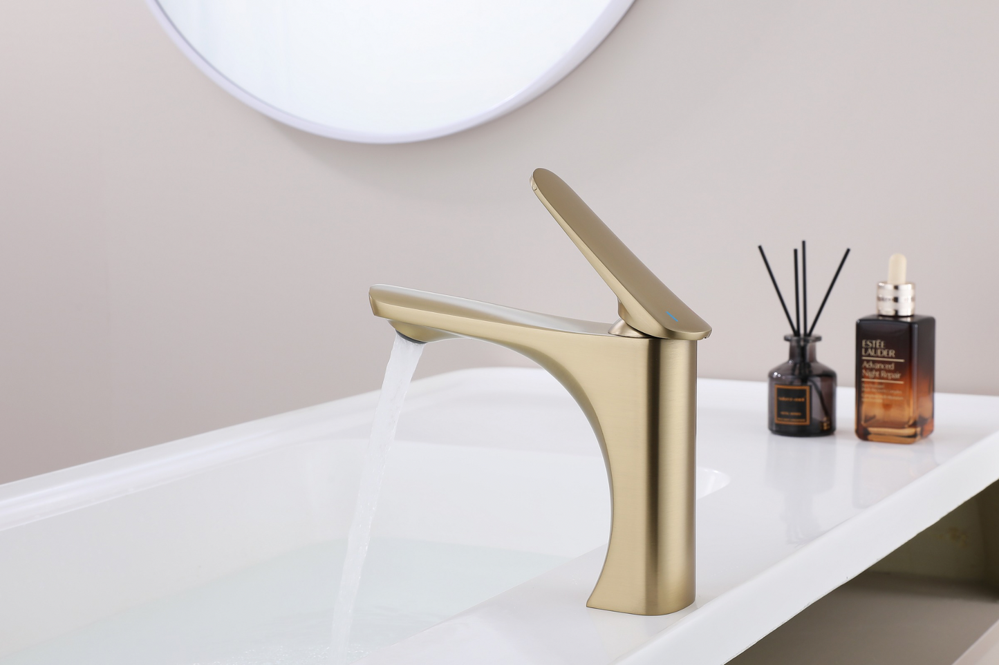 Brushed brass designer basin mixer tap with elegant finish – Riva Living UK