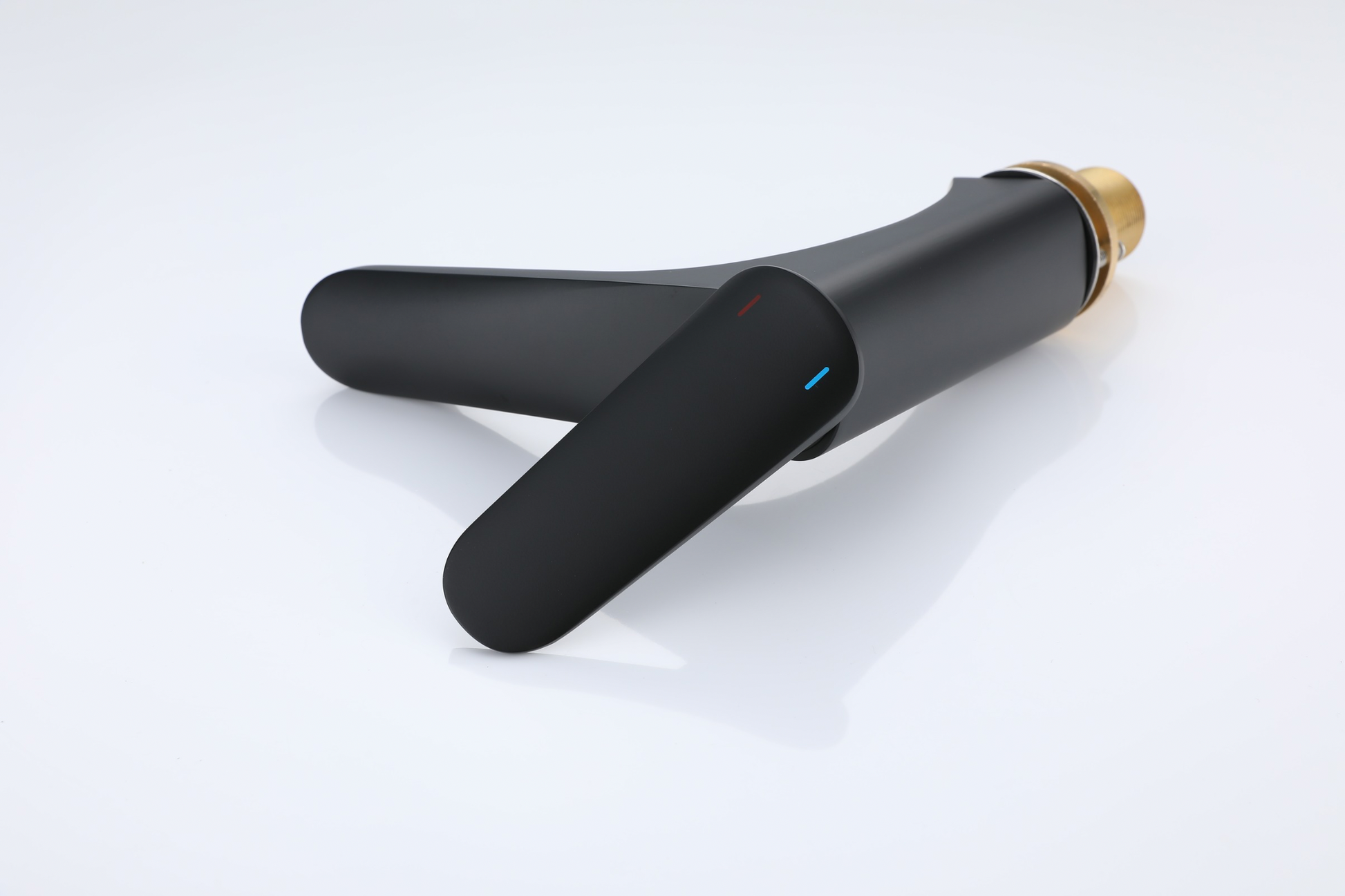 Matte black designer basin mixer tap with minimalist finish – Riva Living UK