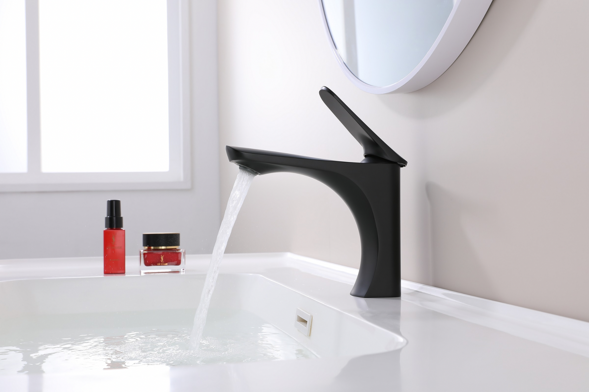 Mistral Black Basin Mixer Tap – matte black modern bathroom tap by Riva Living